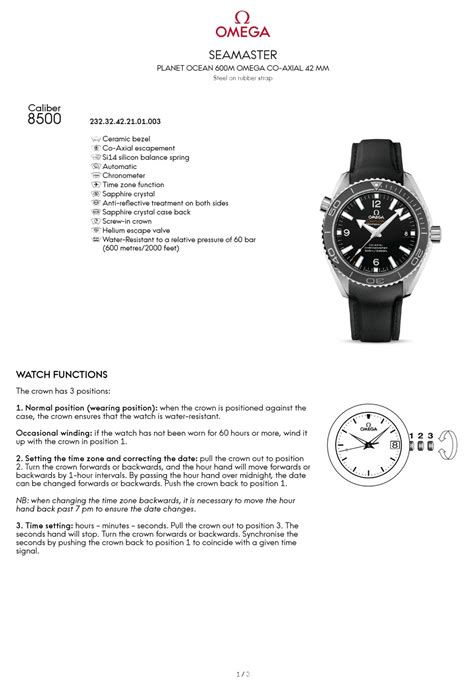 omega seamaster planet ocean user manual|omega seamaster operating instructions.